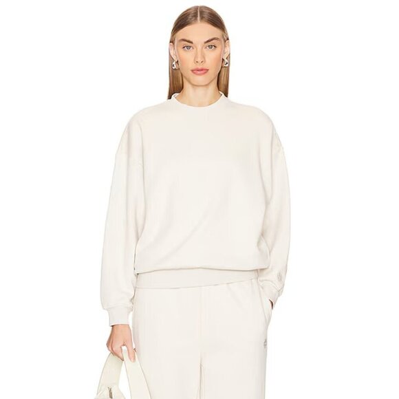 WellBeing + BeingWell Sweaters - WellBeing + BeingWell | NWT Griffin Crewneck Sweatshirt in Rainy Day White Small